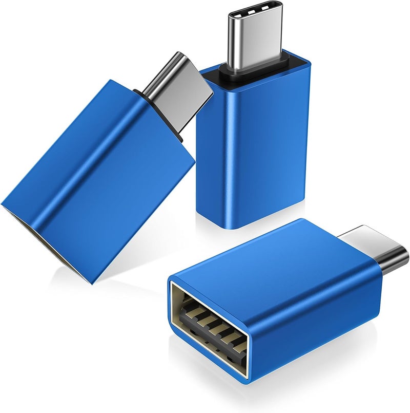 Basesailor USB C to USB Adapter 3Pack,USBC Male to USBA 3.0 Female OTG Adapter,Type C Thunderbolt 5 4 3 Converter for iPhone 17 16 15 Max,MacBook Pro Air,Mac,iPad,Microsoft Surface,Samsung Galaxy S25 - Image 1